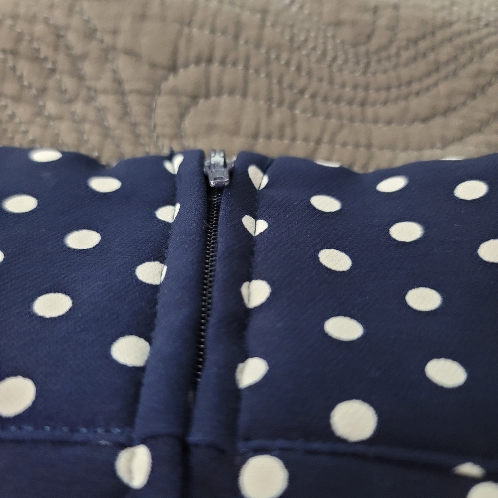 EUC 1X Modcloth Navy Polkadot Skirt - Picture 7 of 8
